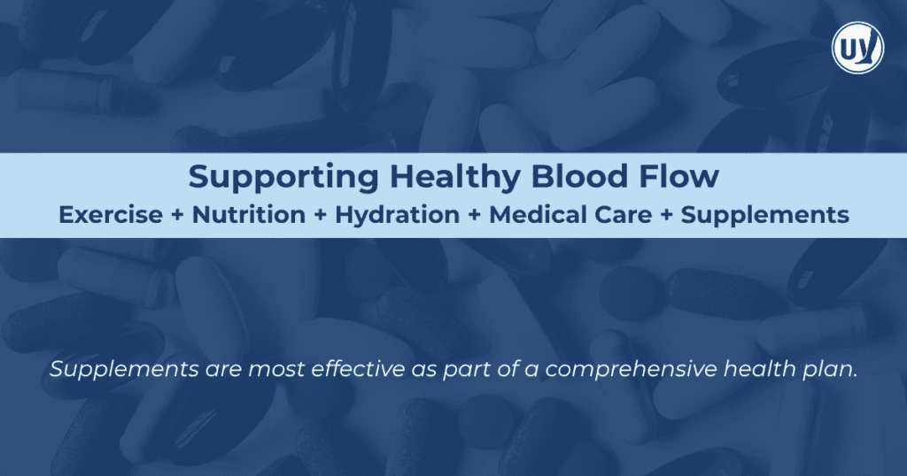 graphic illustrating how to support healthy blood flow 