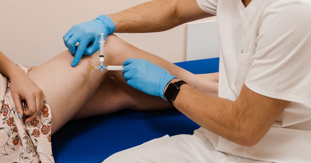 Vein specialist treating leg veins as part of chronic venous insufficiency care