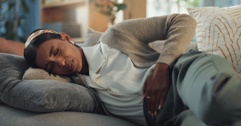 Woman experiencing chronic pelvic pain linked to pelvic congestion syndrome