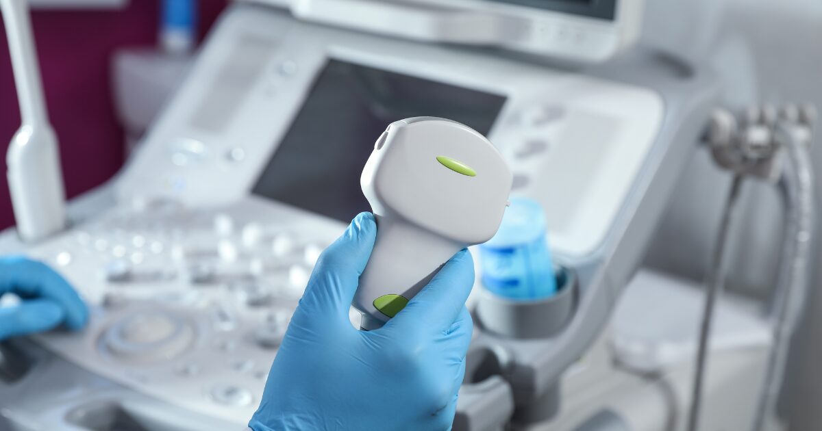 Vascular specialist performing an ultrasound