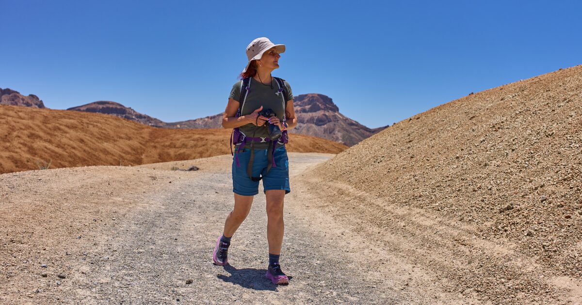 Woman walking in the Phoenix heat