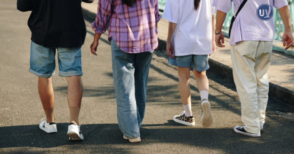 Group of people walking in Houston