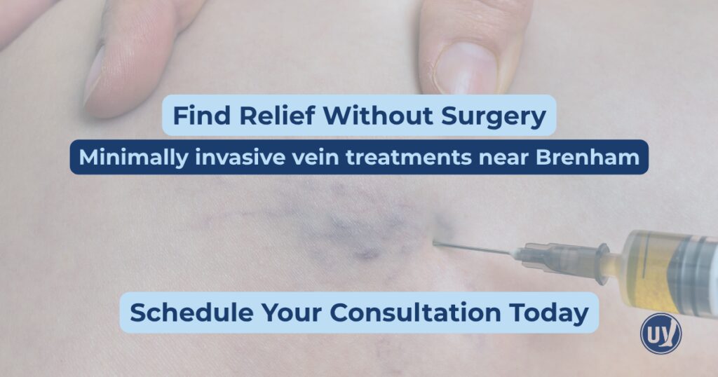 Graphic explaining minimally invasive vein treatments near Brenham
