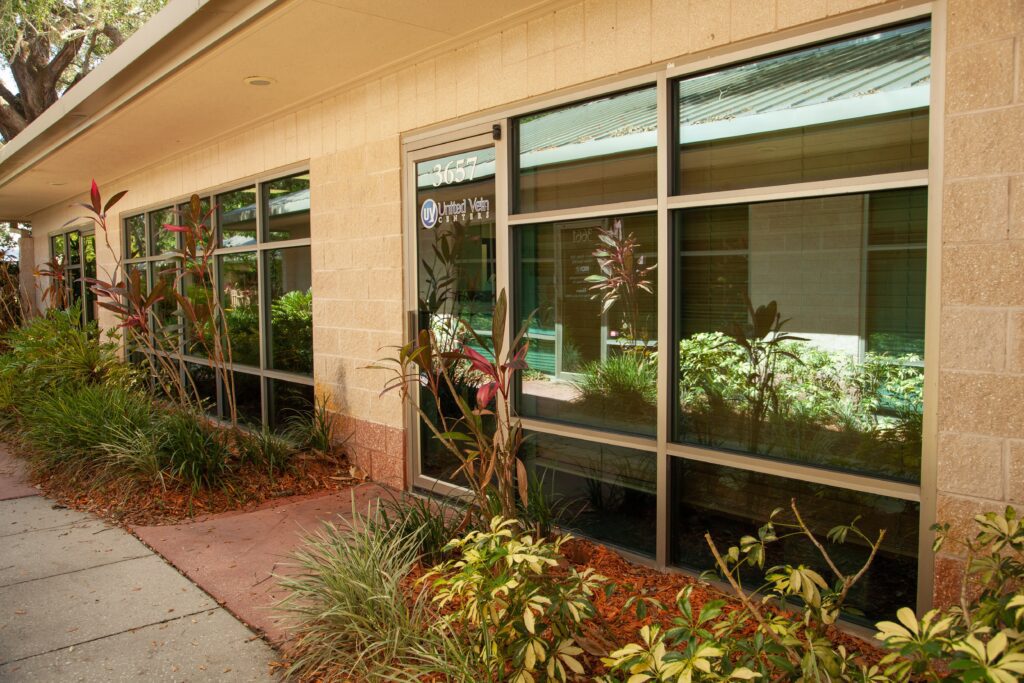 The front exterior door of the United Vein & Vascular Center in Tampa, FL