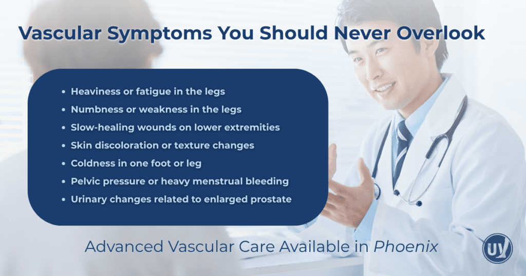 graphic explaining vascular symptoms you should never overlook