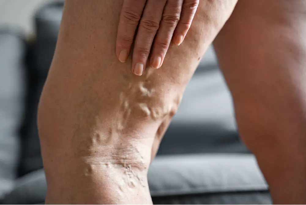 A eg with large bulging veins is a good candidate for Varithena vein treatment