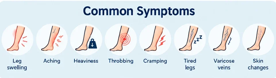 Common symptoms of leg pain at night