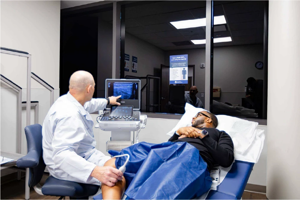 A duplex ultrasound can find blood clots in the leg